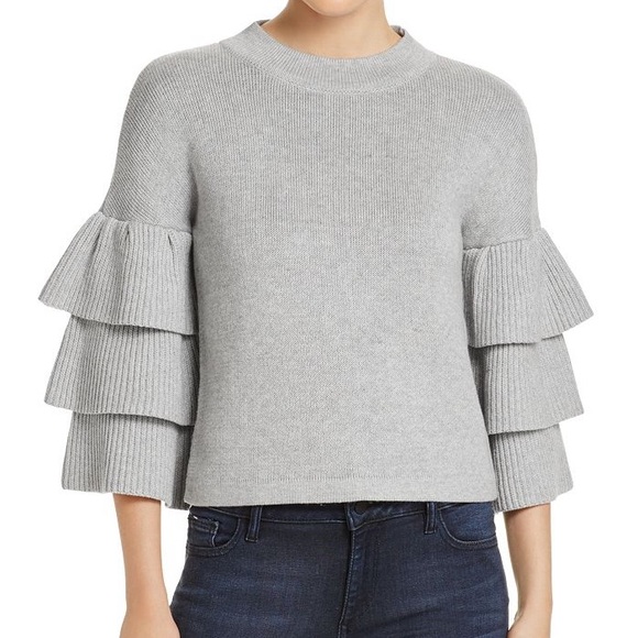Endless Rose Tiered Sleeve Gray Knit Sweater | Size Small | NWT | Women's - Picture 4 of 6